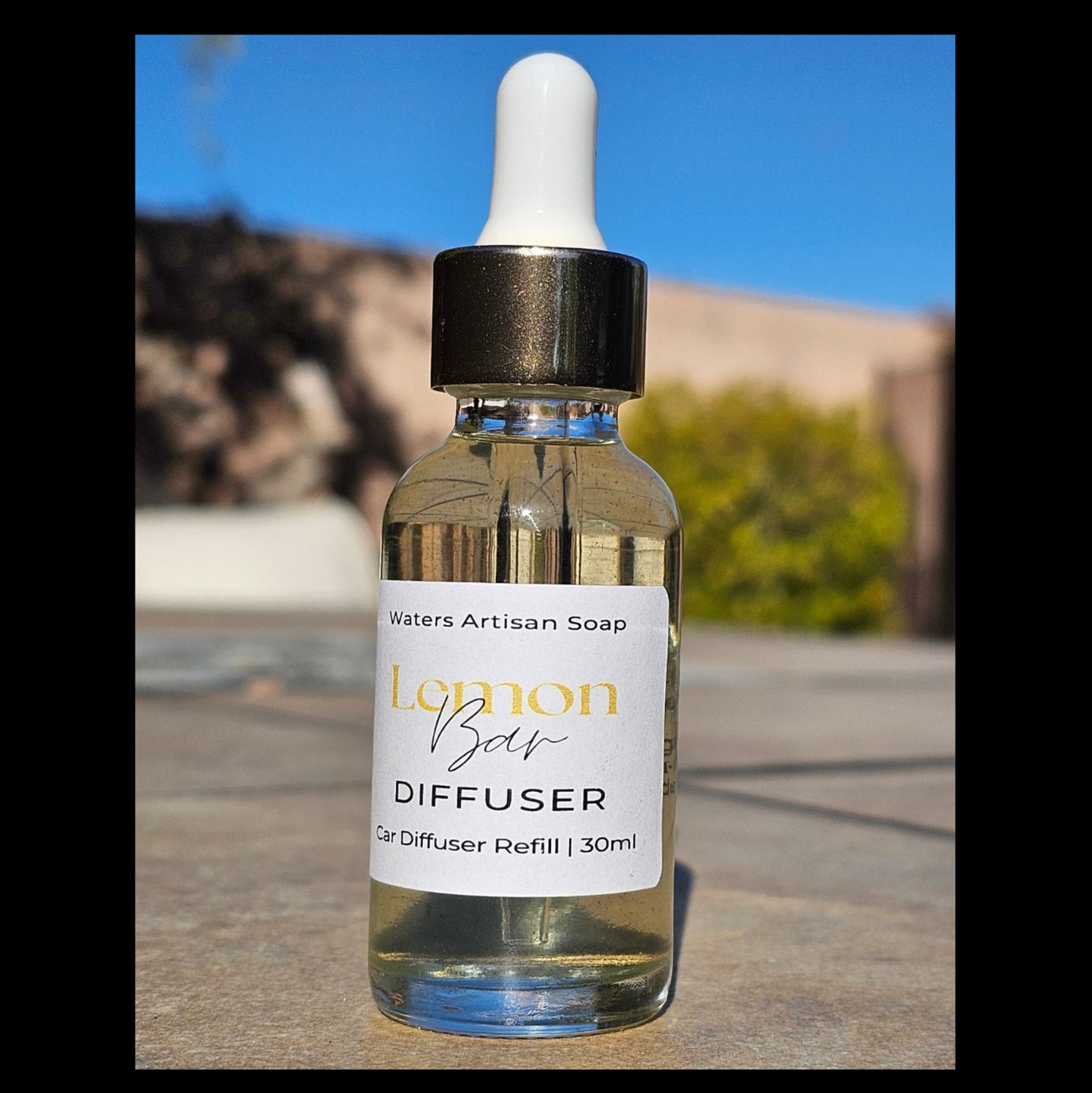 Lemon Bar Fragrance Car Diffuser Premium Glass Bottle Elegant Wooden Cap Design Natural Citrus Scent Luxury Vehicle Freshener Daily Commute Essential Interior Atmosphere Enhancer Sweet Honey Notes Fresh Driving Experience Long Lasting Aroma
