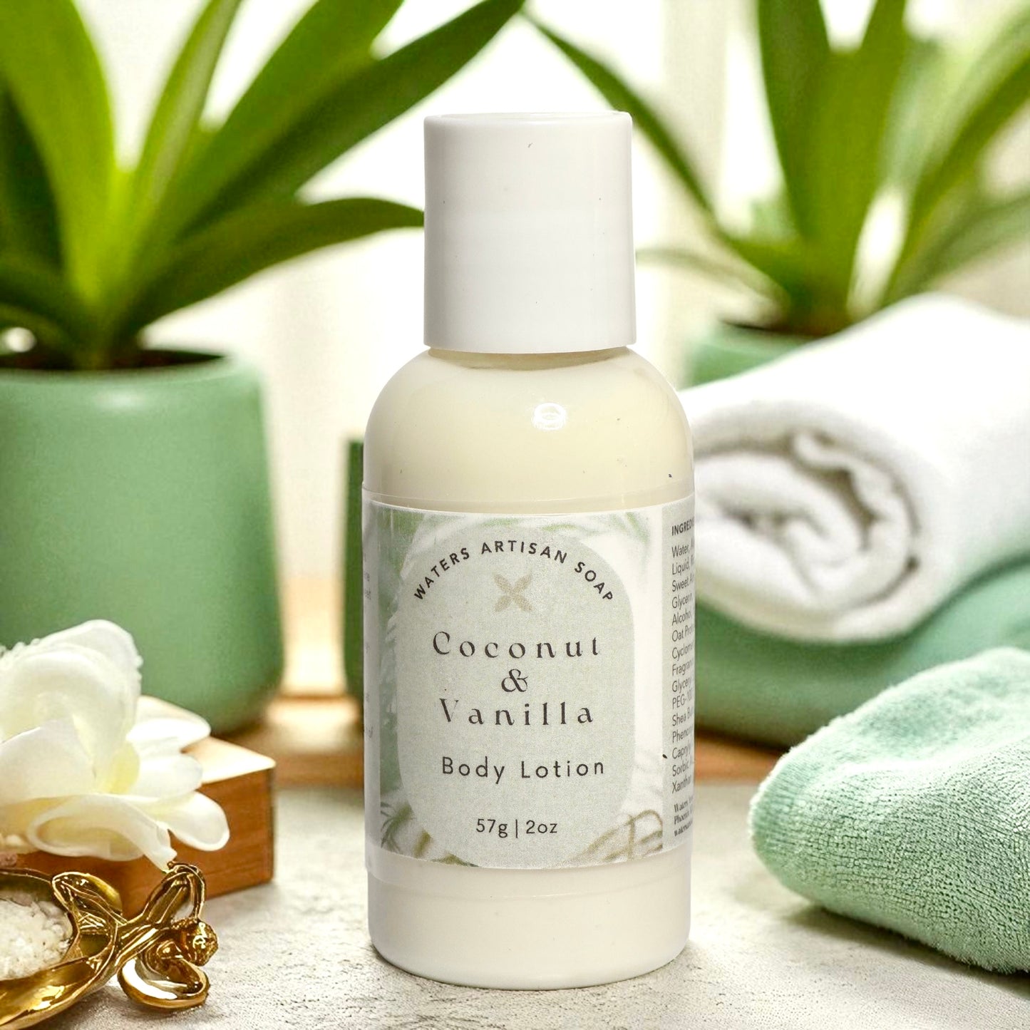 BODY CARE LOTION Coconut & Vanilla Lotion Handcrafted Premium Luxury Skincare Vegan Bath Products