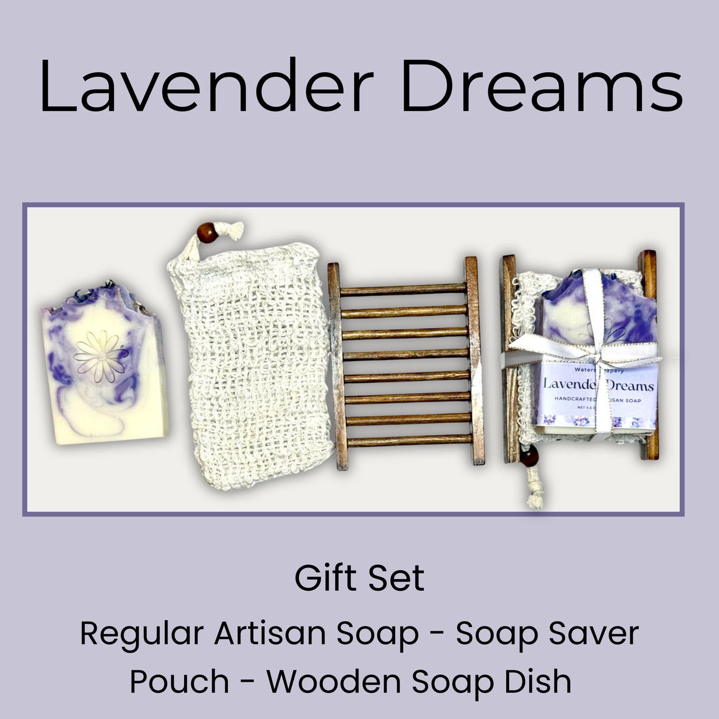 Vegan Soap Gift Set – Handmade Natural Bath Collection with Wooden Rack