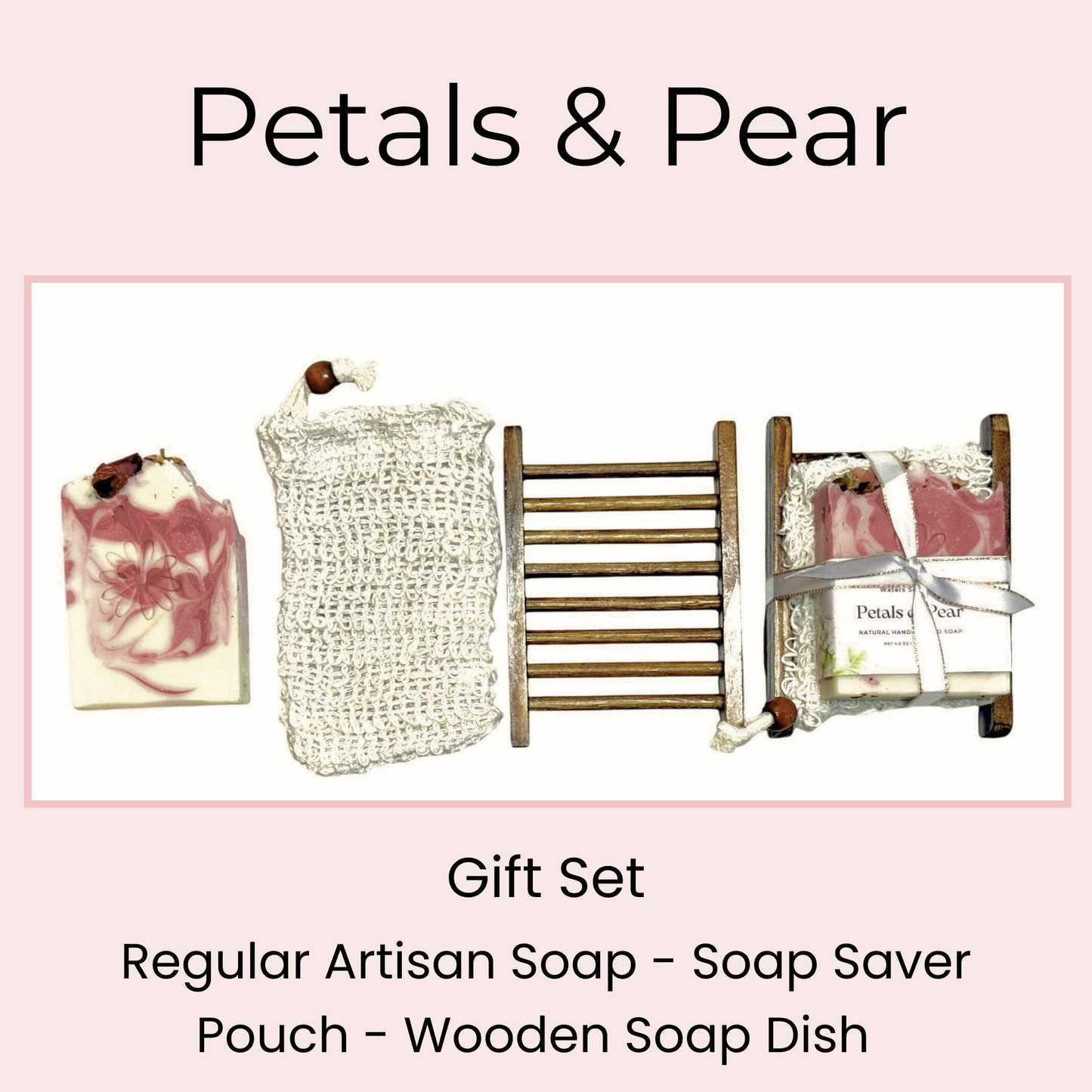 Vegan Soap Gift Set – Handmade Natural Bath Collection with Wooden Rack