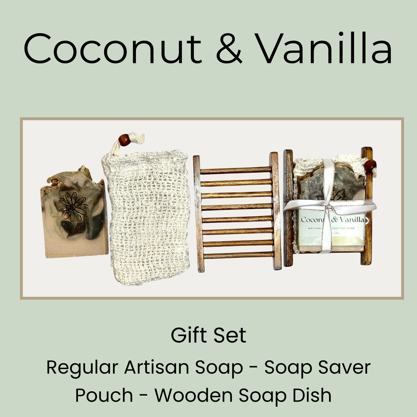 Vegan Soap Gift Set – Handmade Natural Bath Collection with Wooden Rack