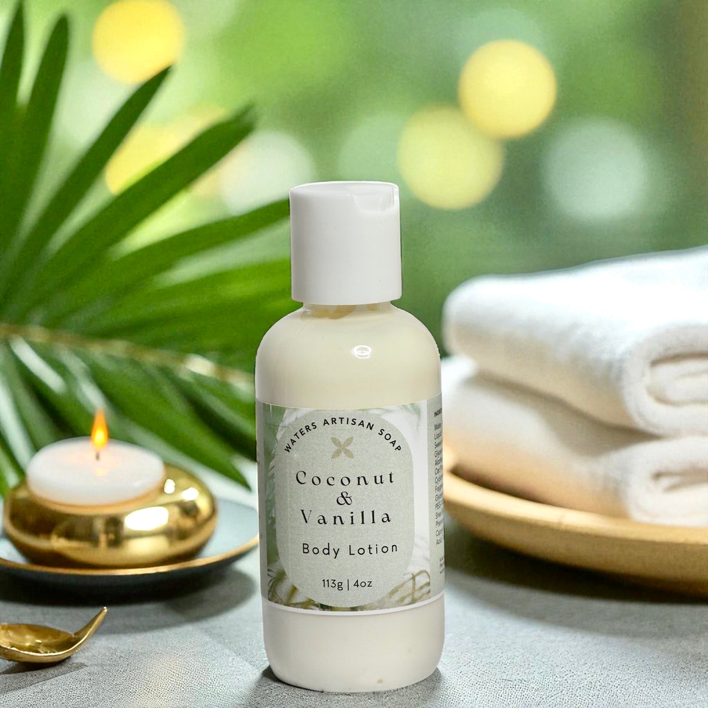 BODY CARE LOTION Coconut & Vanilla Lotion Handcrafted Premium Luxury Skincare Vegan Bath Products