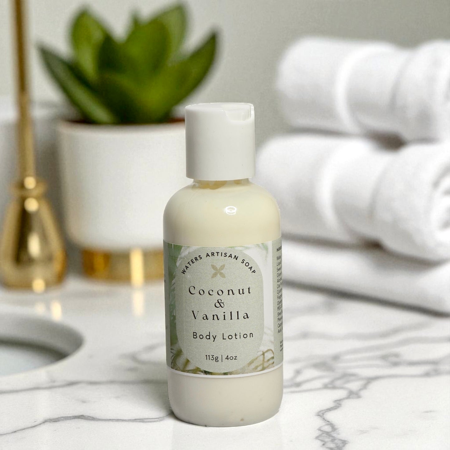 BODY CARE LOTION Coconut & Vanilla Lotion Handcrafted Premium Luxury Skincare Vegan Bath Products