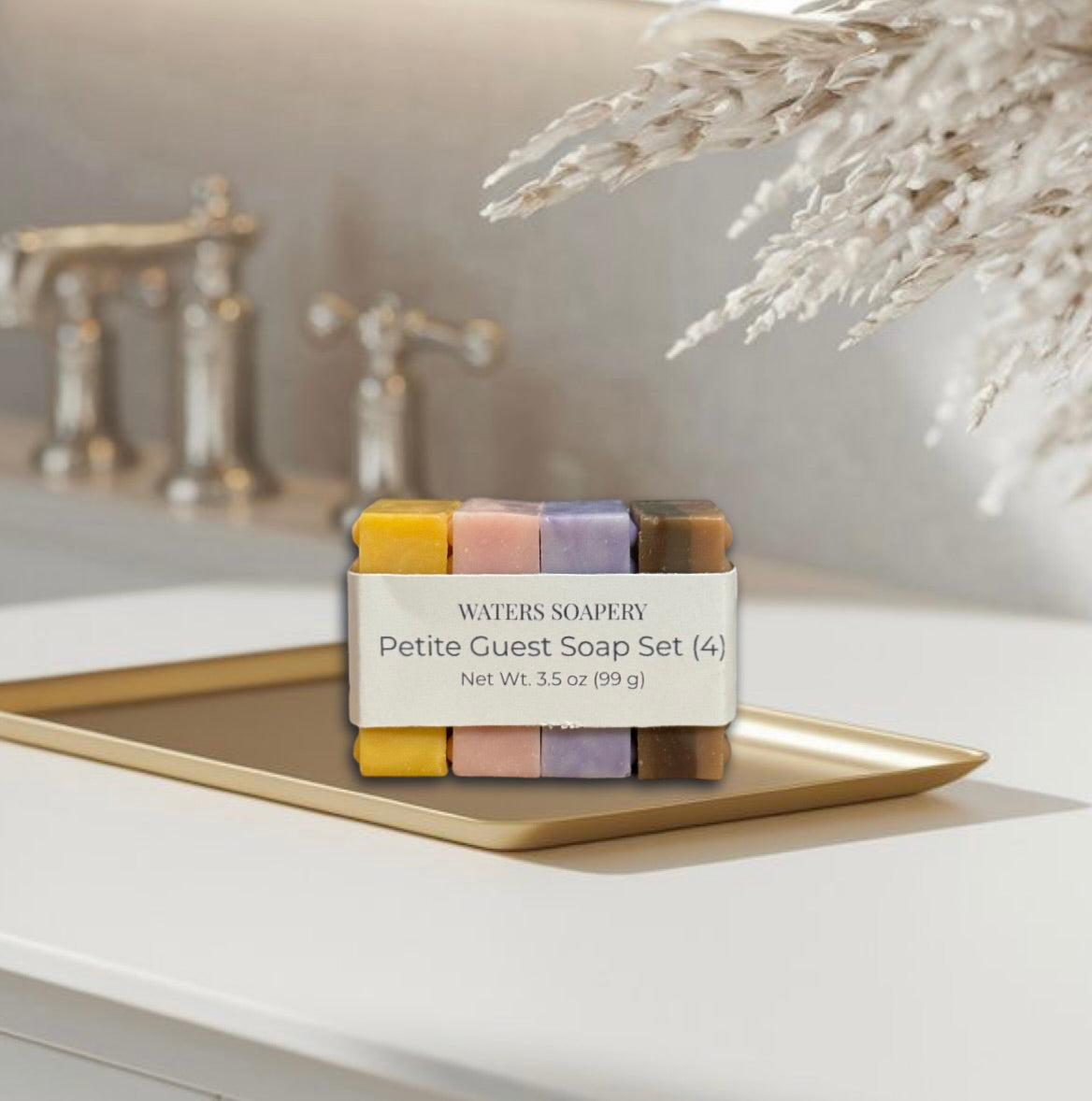 Mini Soap Set – Handmade Vegan 4 Scents for Guest Bathroom & Travel