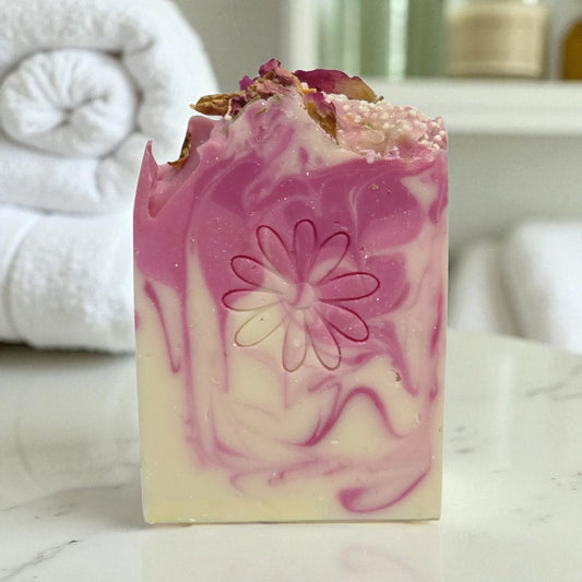 ARTISAN SOAP  Petals & Pear Handmade Vegan Soap Bar Moisturizing Skin Care Rose Petal Bath Luxury Spa Product