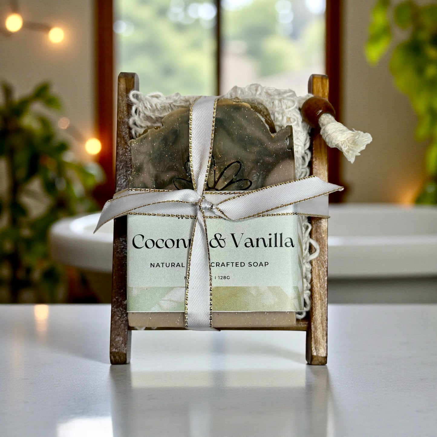 Vegan Soap Gift Set – Handmade Natural Bath Collection with Wooden Rack