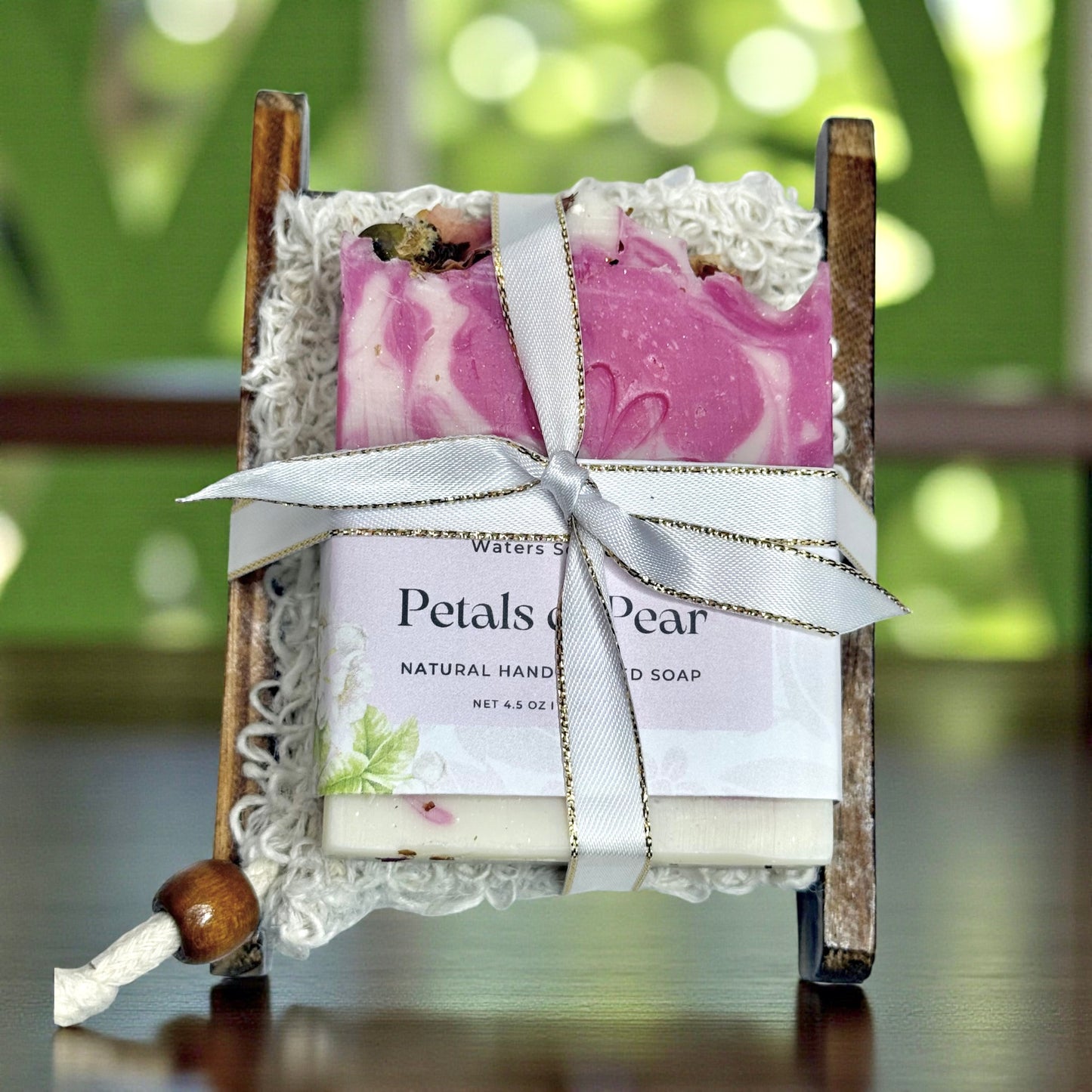 Vegan Soap Gift Set – Handmade Natural Bath Collection with Wooden Rack