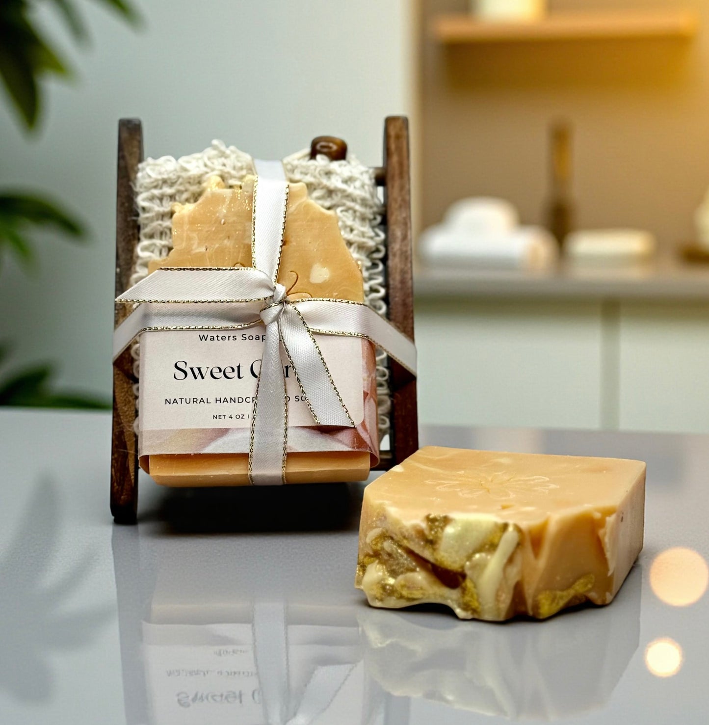 Vegan Soap Gift Set – Handmade Natural Bath Collection with Wooden Rack
